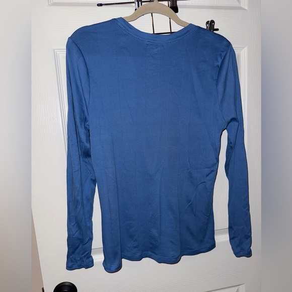 Goldie Long Sleeve Cotton Rib Tee Shirt in Riverside - Picture 4 of 6